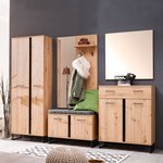 Ensemble meuble d'entrée - armoire  banc  panneau mural - 5pieces