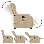vidaXL Fauteuil inclinable de massage crème tissu microfibre