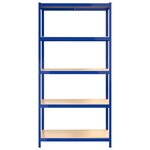 vidaXL Étagères à 5 niveaux 3 Pièces Bleu Acier et bois d'ingénierie