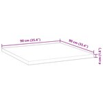 vidaXL Dessus de table carré 90x90x4 cm bois massif d'acacia