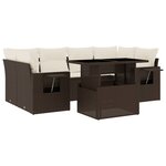vidaXL Salon de jardin avec coussins 7 Pièces marron résine tressée