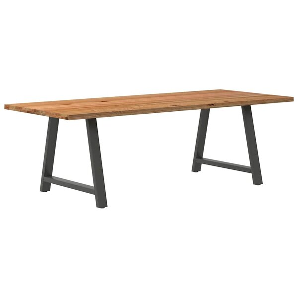 vidaXL Table à manger marron clair bois de chêne massif rectangulaire