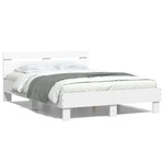 vidaXL Cadre de lit avec LED sans matelas blanc 120x200 cm