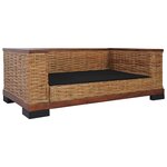 vidaXL Canapé à 2 places avec coussins Marron Rotin naturel