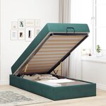 vidaXL Cadre de lit avec matelas Vert foncé 90 x 190 cm Velours