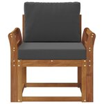 vidaXL Canapé d’extérieur Bois d'acacia massif et polyester Naturel