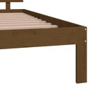 vidaXL Cadre de lit Marron miel Bois massif 120x190 cm Petit Double