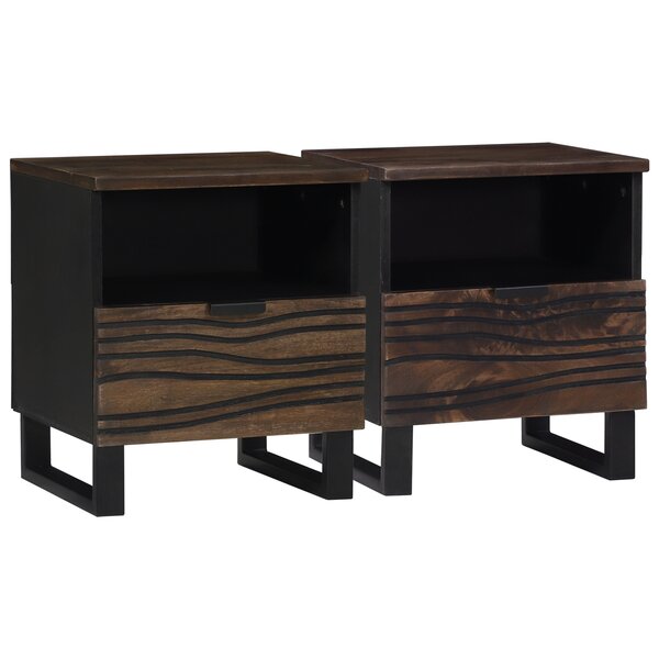 vidaXL Armoires de chevet 2 Pièces 40 x 33 x 46 cm en bois de mangue massif