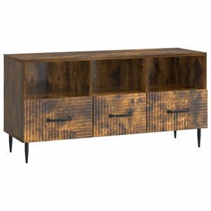 vidaXL Meuble TV Chêne fumé 102 x 34 5 x 50 cm Bois d'ingénierie