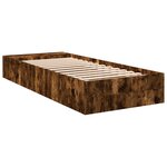 vidaXL Cadre de lit chêne fumé 75x190 cm bois d'ingénierie