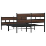 vidaXL Cadre de lit en métal sans matelas chêne marron 150x200 cm