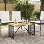 vidaXL Table de jardin Noir et Marron 80 x 40 x 40 cm polyrotin