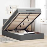 vidaXL Lit ottoman avec matelas et LED gris foncé 120x190 cm tissu