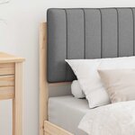 vidaXL Cadre de lit avec tête de lit rembourrée Gris clair 75 x 190 cm