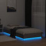 vidaXL Cadre de lit avec lumières LED sonoma gris 90x200 cm