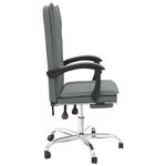 Chaise fauteuil siège pivotante de inclinable de bureau informatique étude foncé tissu gris 02_0024244