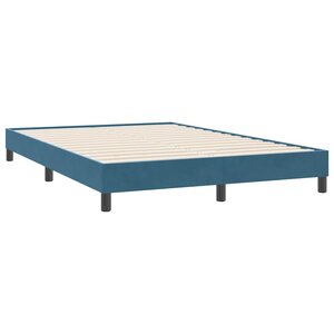 vidaXL Cadre de lit sans matelas bleu foncé 140x220 cm velours