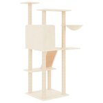 vidaXL Arbre à chat avec griffoirs en sisal crème 143 cm
