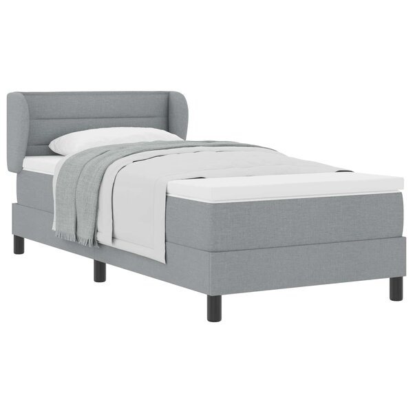 vidaXL Lit à ressorts avec matelas Gris clair 90 x 190 cm tissu