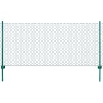 vidaXL Clôture en grillage métallique avec poteaux Acier 25x1 m Vert