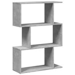 vidaXL Étagère séparatrice de pièce à 3 niveaux gris béton 70x24x97 cm
