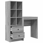 vidaXL Bureau avec rangement 2 Pièces Sonoma gris 45 5 x 34 x 127 cm