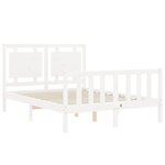 vidaXL Cadre de lit sans matelas blanc bois de pin massif