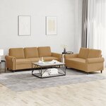 vidaXL Ensemble de canapés 2 Pièces avec coussins Marron Velours