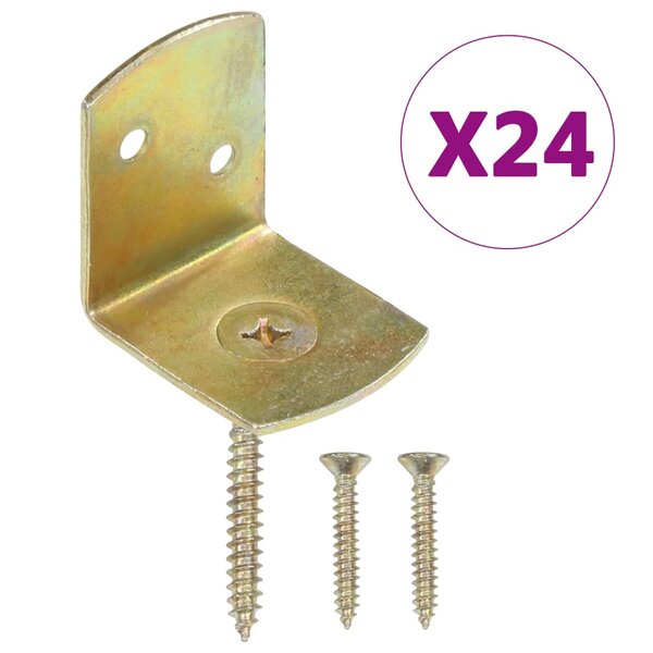 vidaXL Supports de panneau de clôture 24Pièces Forme en L Métal galvanisé