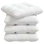 vidaXL Coussins de siège 4 Pièces Blanc 40 x 40 x 12 cm tissu