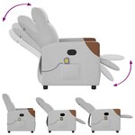 vidaXL Fauteuil de massage inclinable gris nuage tissu