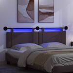 vidaXL Tête de lit suspendue Avec lumière LED Marron foncé Tissu