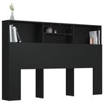 vidaXL Armoire de tête de lit Noir 160x19x103 5 cm