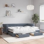 vidaXL Lit de jour avec gigogne et tiroirs sans matelas 80x200 cm