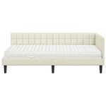 vidaXL Cadre de lit d'angle avec matelas 2 pc Crème 100 x 200 cm