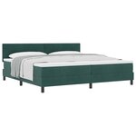 vidaXL Lit à ressorts avec tête de lit Vert foncé 200 x 200 cm Velours