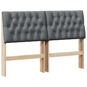 vidaXL Tête de lit capitonnée Gris foncé 140 cm Pin massif