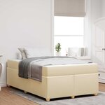 vidaXL Cadre de lit avec matelas Crème 120 x 190 cm tissu