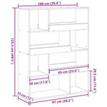 vidaXL Bibliothèque sonoma gris 100x33x125 5 cm bois d'ingénierie