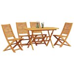 vidaXL Ensemble de salle à manger pour jardin 5 Pièces Marron