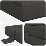vidaXL Canapé-lit pliable Gris foncé 100 x 80 x 60 cm Tissu