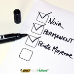 Lot de 10 Feutres marqueurs permanents BIC noir LEAZYGO