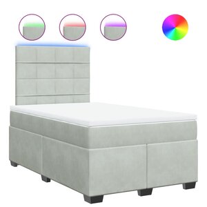 vidaXL Sommier à lattes de lit et matelas gris clair 120x190cm velours