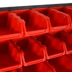 vidaXL Ensemble d'étagères d'atelier 26 Pièces Rouge et noir 77x39 cm PP