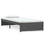 vidaXL Cadre de lit sans matelas gris bois massif 75x190 cm