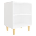 vidaXL Table de chevet avec pieds en bois massif Blanc 40x30x50 cm