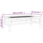 vidaXL Salon de jardin 3 Pièces avec coussins gris foncé bambou