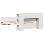 vidaXL Lit bibliothèque sans matelas blanc 135x190 cm bois pin massif