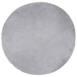 vidaXL Tapis en fausse Tafalla Gris Ø 100 cm Polyester