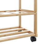 vidaXL Porte-vêtements et étagères et roulettes 100x38x175 5cm bambou